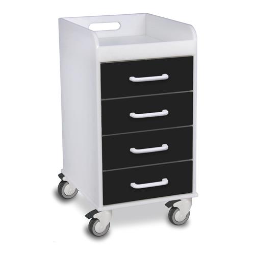 51146 | White Compact Cart with Black Drawers